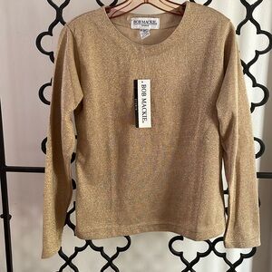 VTG Bob Mackie Gold Metallic Long Sleeve Sweater